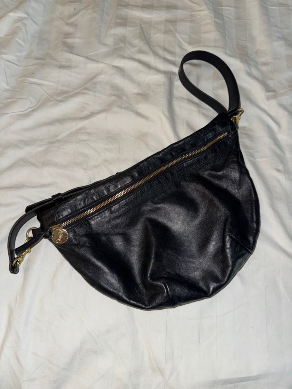 Clare V Grande Fanny in leather